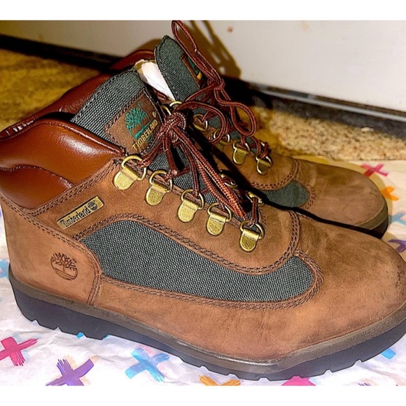 Timberland Ankle High Suede Green & Brown Hiking Boots - Picture 2 of 10